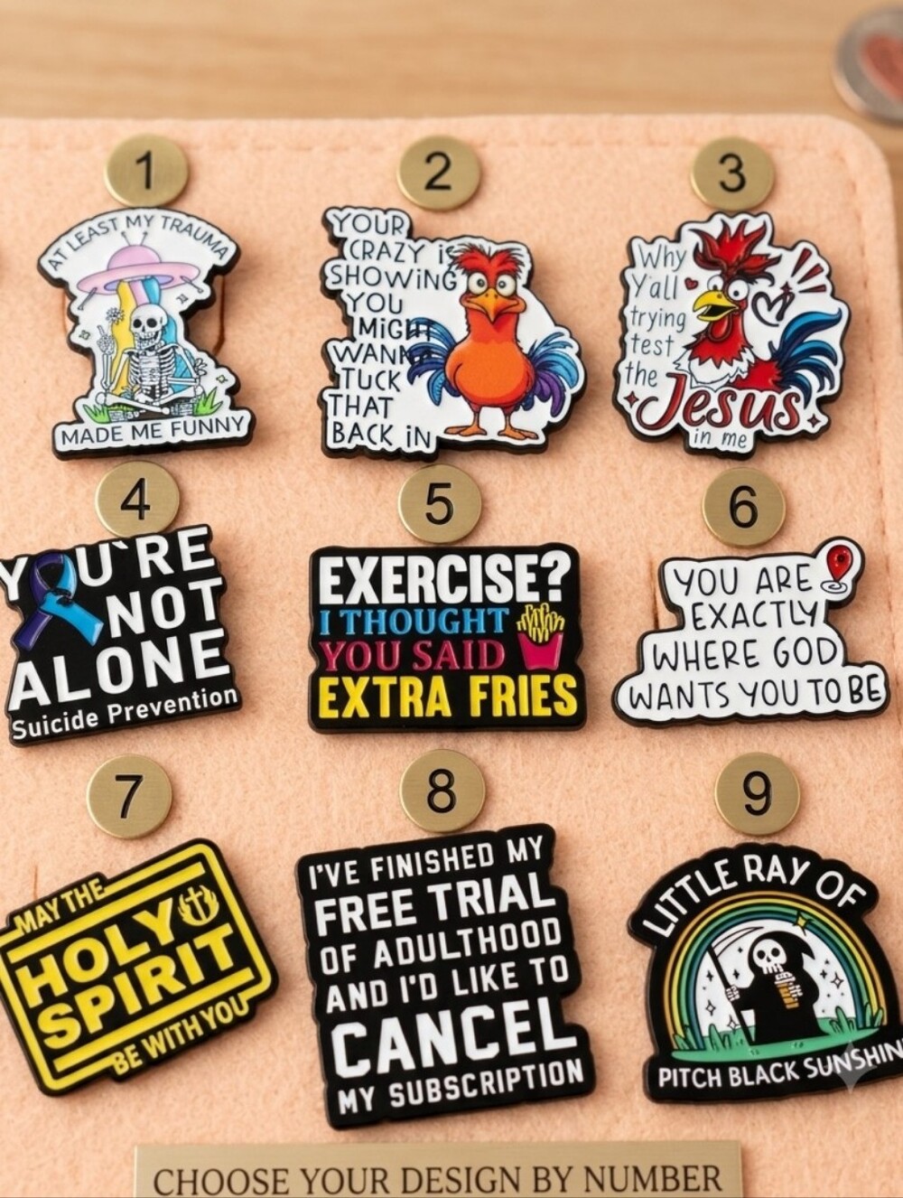 Assorted  Enamel Pins - Pick Number 1-9